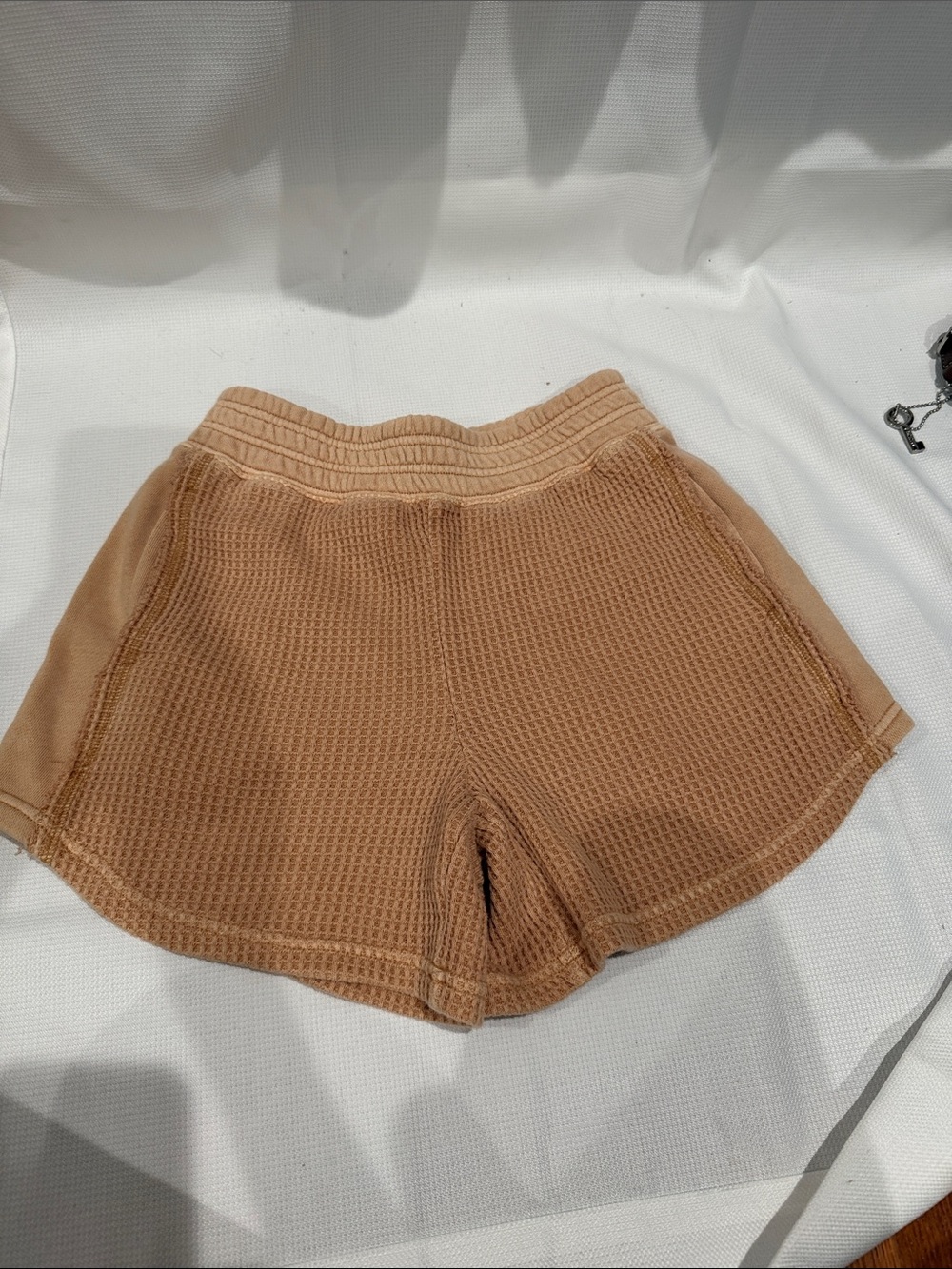 aerie Waffle-Knit Cotton Athletic Shorts - CXS. Camel.  NWT!